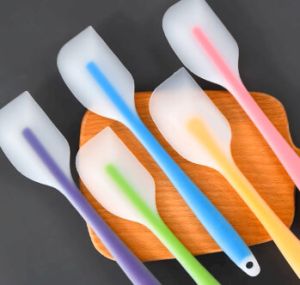 Custom silicone spatulas in different colors with logos